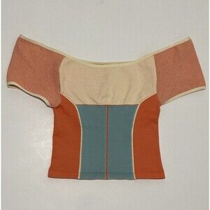 Free People Movement Point Break Colorblock Crop Top In Citrus Combo M/L